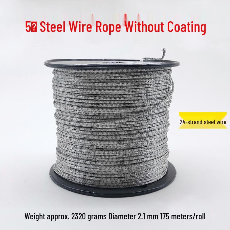 Uncoated Steel Wire Rope 1.2-2.5mm - Safety, Decorative Pull Cord for Hanging, Tags, Clothesline, and Lights