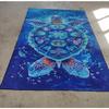 Deep Ocean Serenity Rug Large Detailed Turtle with Vibrant Shell & Fishes Calming Navy Blue Carpet for Living Room Bedroom Floor
