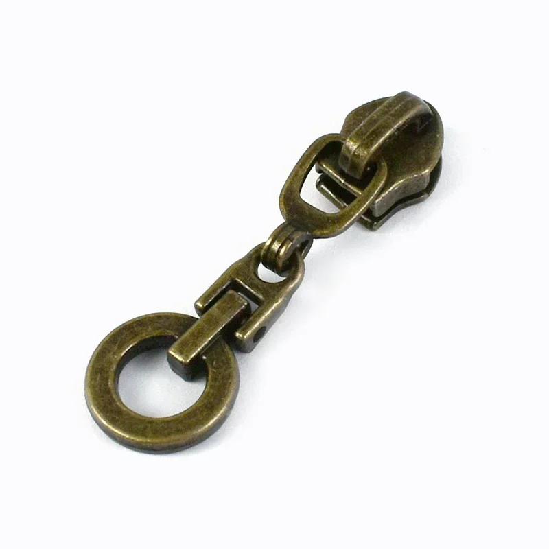 5/10/20Pcs Meetee 5# Zippers Slider Pullers for Nylon Zipper Tapes Sewing Zip Closure Heads Repair Kits Bag Garment Accessories