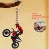 1 Motorrad 2D flacher Acryl-Schlüsselanhänger - Motorrad-Stuntfahrer-Design, Motorrad-Schlüsselanhänger, Auto-Schlüsselanhänger, Motorrad-Enthusiasten