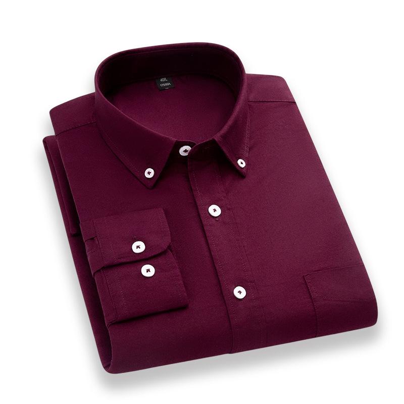 Men's Long Sleeve Business Casual Oxford Shirt
