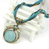 SUMENG 2024 Vintage Necklace Jewelry Fashion Popular Retro Bohemia Style Multilayer Beads Chain Crystal Grain Pendant