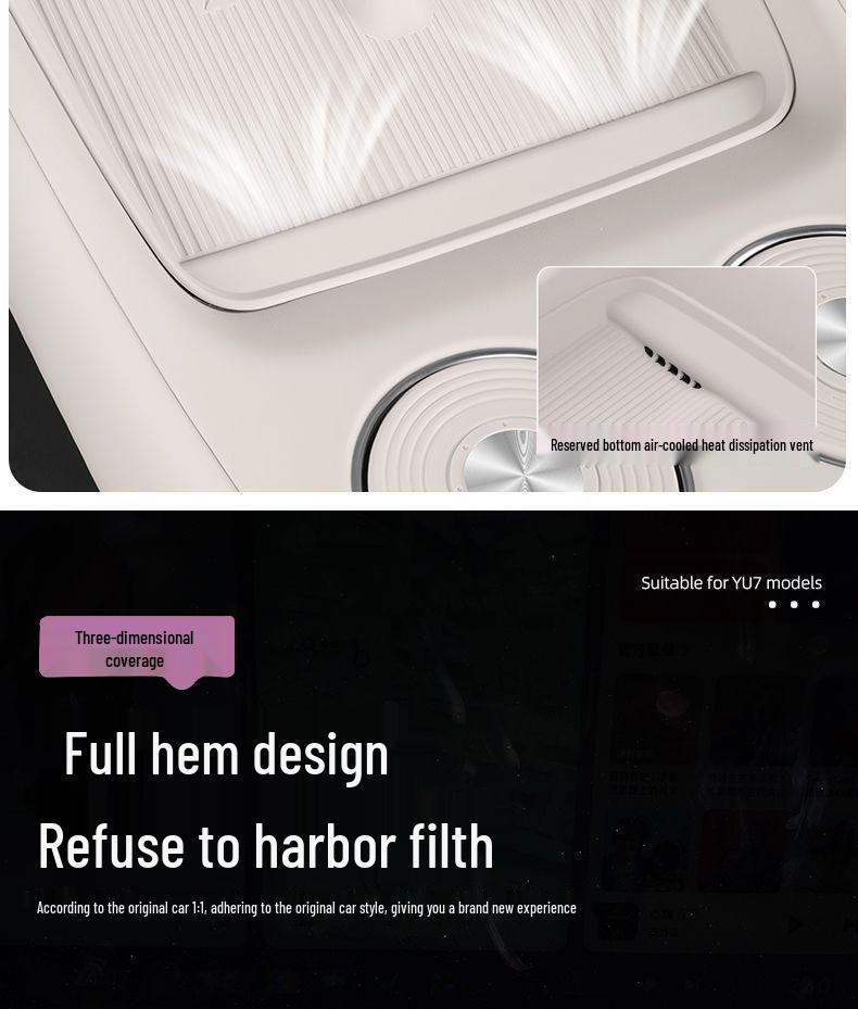 Silicone Anti-Slip Pad for Xiaomi YU7 Wireless Charger: Car Storage Box and Cup Holder Protection