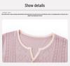 Ice Silk Loose Knit Cardigan T-shirt: Women's Summer Short-Sleeved Sweater for Middle-Aged and Elderly Moms