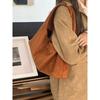 Vintage Simple Solid Color Faux Suede Women's Shoulder Bags Fall Winter Large Capacity Female Handbag Casual Ladies Tote Bag
