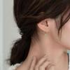 Small Hoop Earrings Silver Natural Round Pendant Hypoallergenic Long-Lasting Shine for Daily Dating Bridesmaid Gift