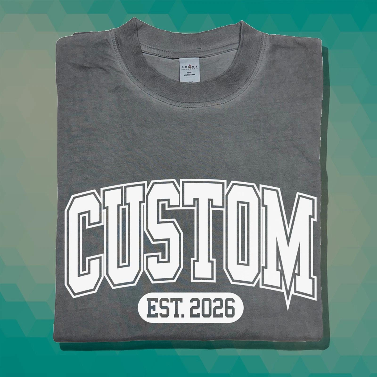 Custom College Font Shirt Varsity Text Gift For favorite University Brand Tee 4XL