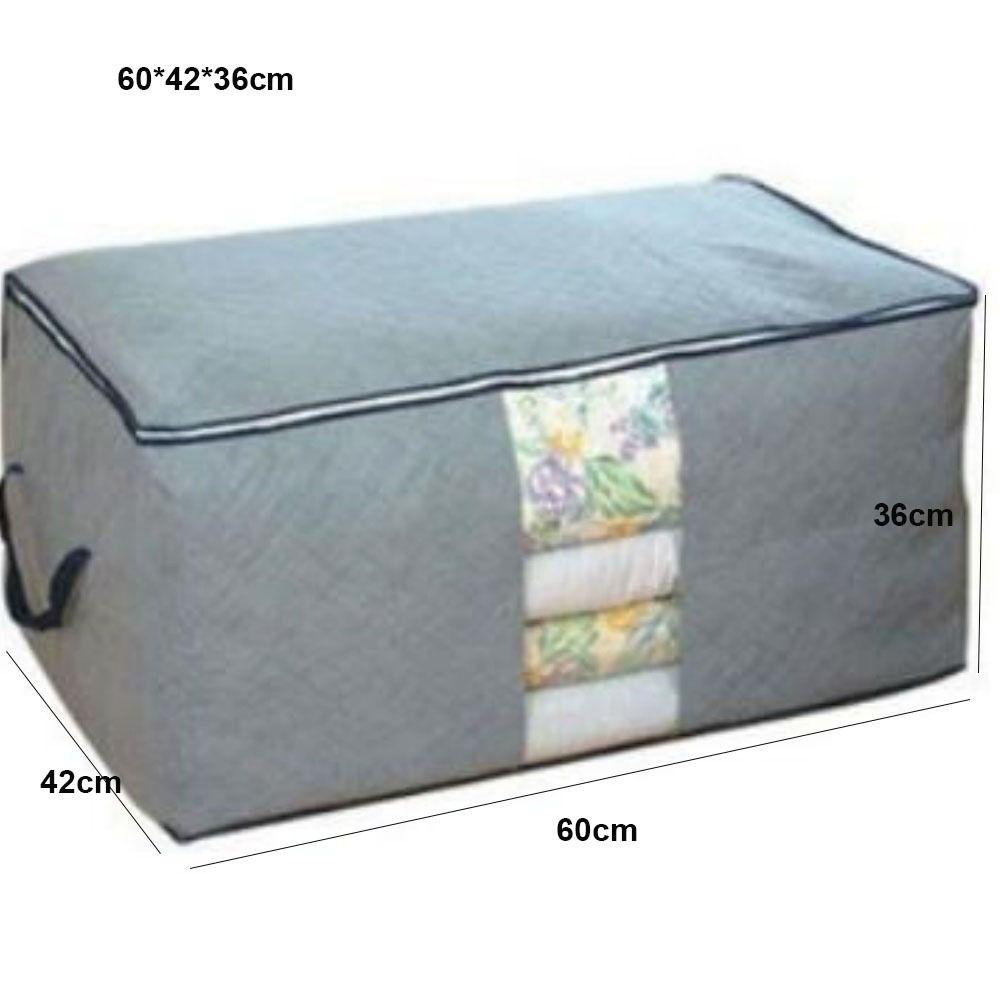 with Reinforced Handle Clothes Storage Bag Foldable Cotton Quilt Bags  For Blankets Bedding