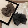 Korean Soft Polka Dot Bow Banana Clip Elegant Barrette For Half Up Updo Versatile Back Head Daily Hair Accessories