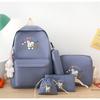 New Style High School Student Four-piece Set Backpack Junior High School Student High Appearance Value Backpack Children's Handbag Remedial Bag