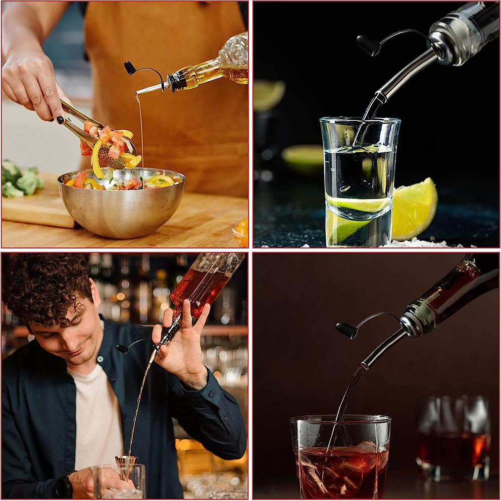 8PCS nerezový odlévač se silikonovými krytkami pro bary, restaurace