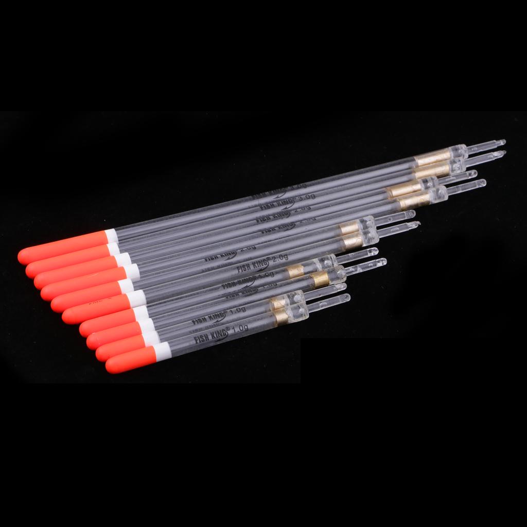 10pcs Rock Fishing Buoy Flotteurs de pêche en plastique Set Crystal Waggler 10pcs Rock Fishing Buoy Flotteurs de pêche en plastique Set Crystal Waggler