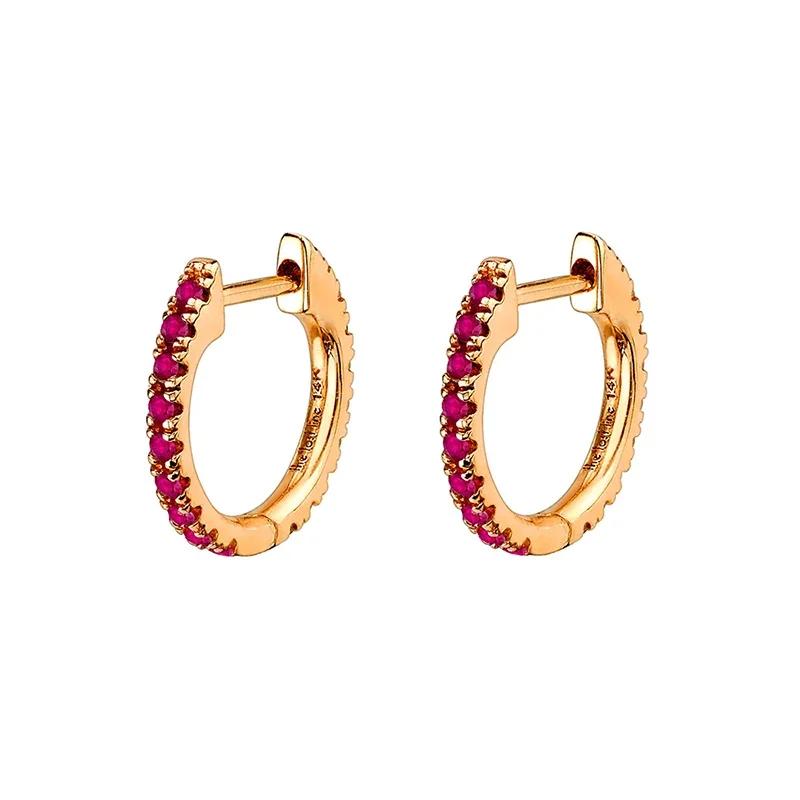 CRMYA Copper Gold Plated Earring Set For Women Color CZ Zircon Piercing Clip Hoop Dangle Earrings For Women Jewelry Wholesale
