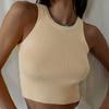 Knitted Vest Women Summer Solid Colour Slim Threaded Inner Tops Short Y2K Vests