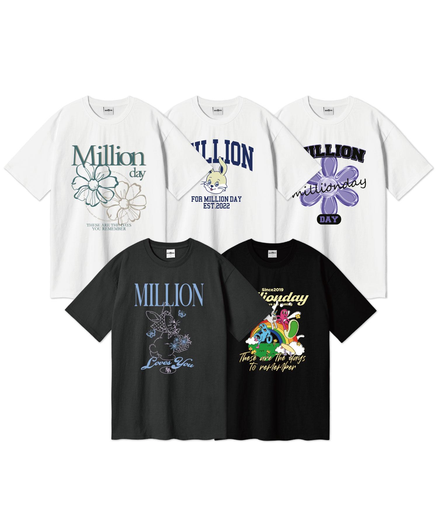 Million Day Million Best Graphic Over T-Shirts 2 Pack L