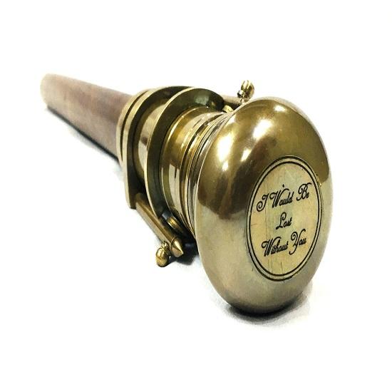 Antique Cane Telescope with Wooden Cane - Brown Wooden Telescopic Cane Handle