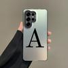 Color Phone Case For Samsung Galaxy S26 S25 S24 S23 S22 Ultra S20 S10 S21 FE 5G Plus Silver IMD Cover Black Letter A Fashion