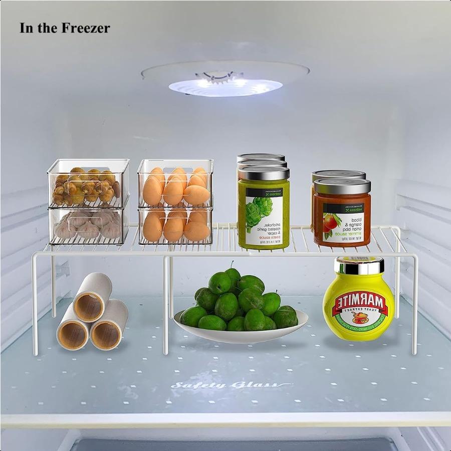 

Органайзер для кухонного шкафа и полки для хранения, расширяемая полка-органайзер для морозильной камеры, стойка с ножками, устойчивыми к царапинам, для столешницы П United States