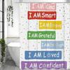Inspirational Quotes Shower Curtain, Bathroom Decorative Shower Curtain, Waterproof Shower Curtain with Hooks