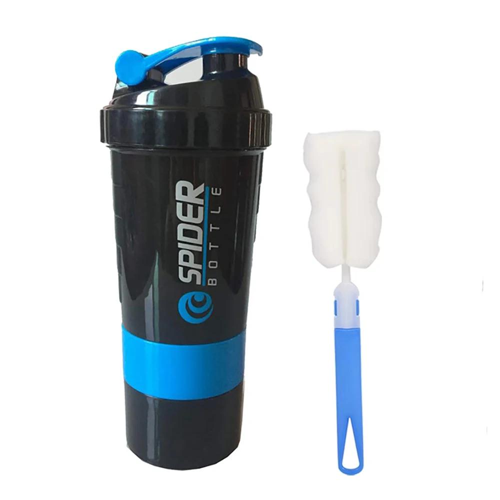3-lagiger Shaker, Proteinflasche, Pulver-Shake-Becher, Wasserflasche, Kunststoff-Rührbecher, Bodybuilding-Übungsflasche