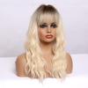 Brown To Blonde Synthetic Wigs for Women Medium Length Natural Wavy Wigs Heat Resistant Light Blonde Cosplay Wig