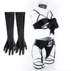 Sexy Bondage Hollow Belt Long Gloves & Chest Straps Lingerie Set