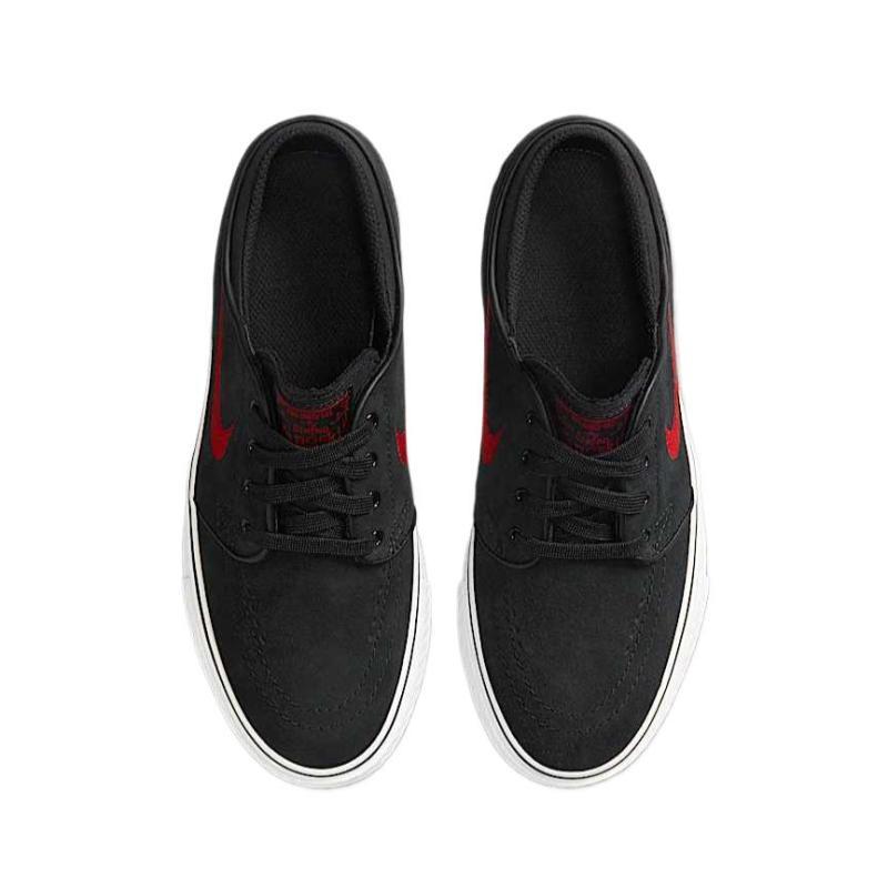 Nike SB Stefan Janoski Abrasion Resistant Low top Kids' Skateboarding Shoes Black Red Sneakers 525104-028