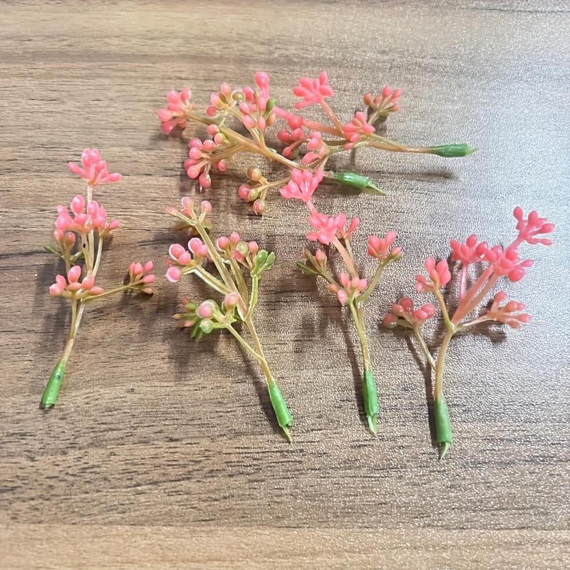 30pcs Synthetic Plants Imitation Plastic Blooms Ornamental Flower Arrangements Grass Bunch Embellishments Festival Wedding Decor