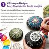 Conjunto de Estênceis de Mandala com 42/35 peças Modelos de Plástico Reutilizáveis para Pintura em Pedras Artesanato DIY Scrapbooking Decoração de Casa Fácil de Usar