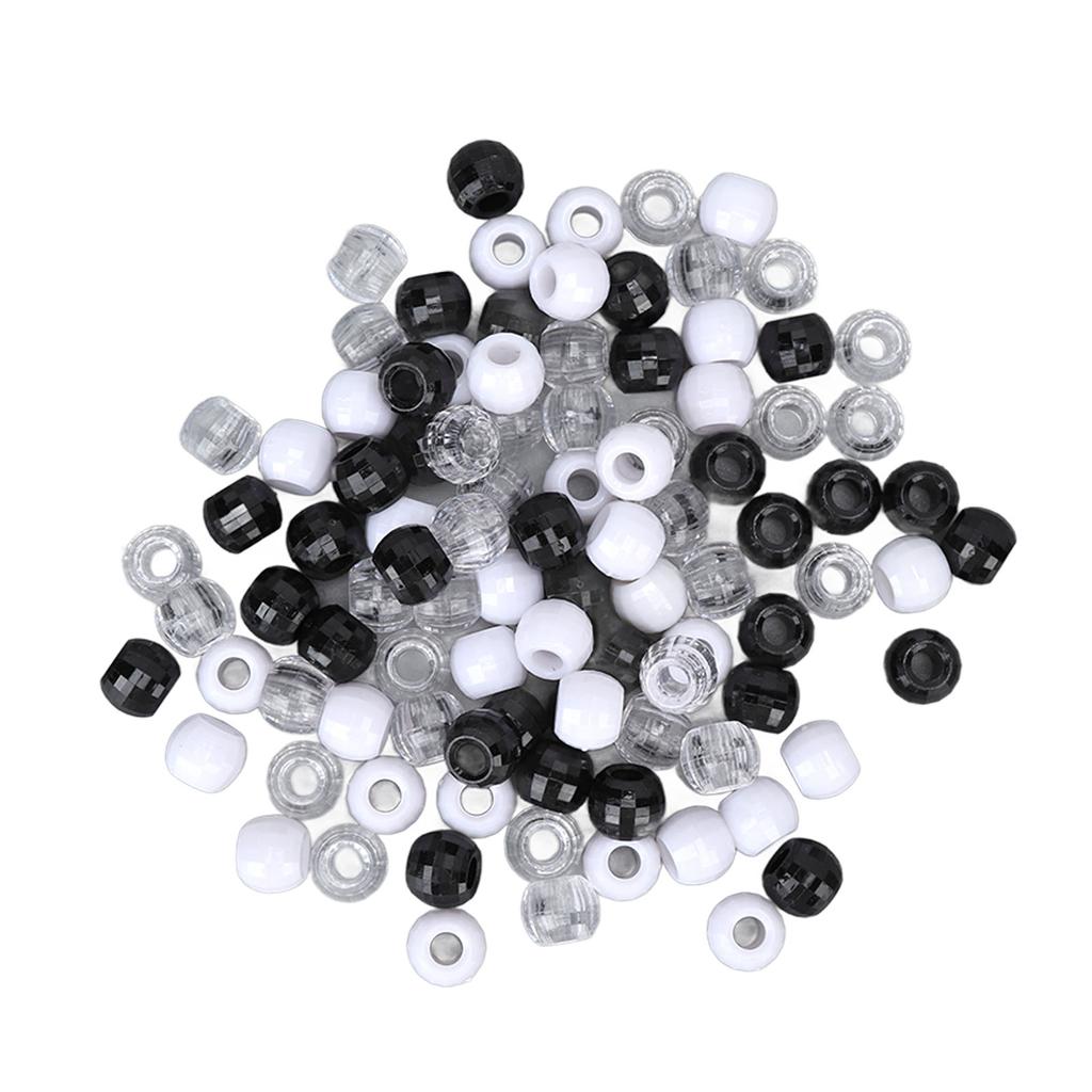 100Pcs Hair Beads Plastic Transparent Hair Extension Link Beads for DIY Hair Braiding Ornaments