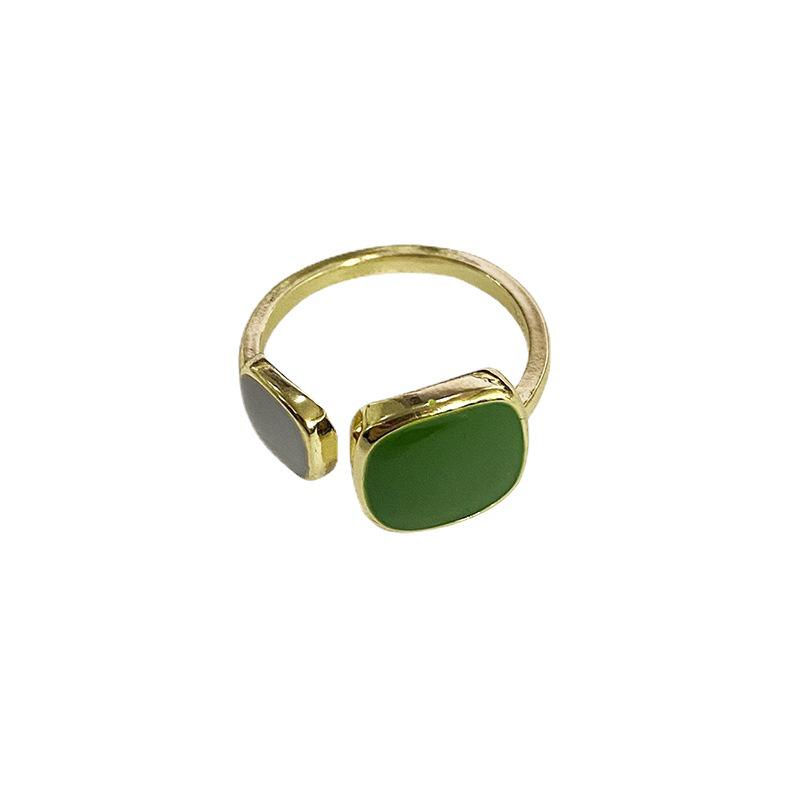 Colorful Geometric Glaze Drip Adjustable Ring – Elegant and Trendy Women's Fashion Accessory