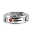 Medical Alert ID Bracelet Emergency First Aid Health Monitoring Laser Engraved Satinless Steel Adjustable Bracelet for Men Women