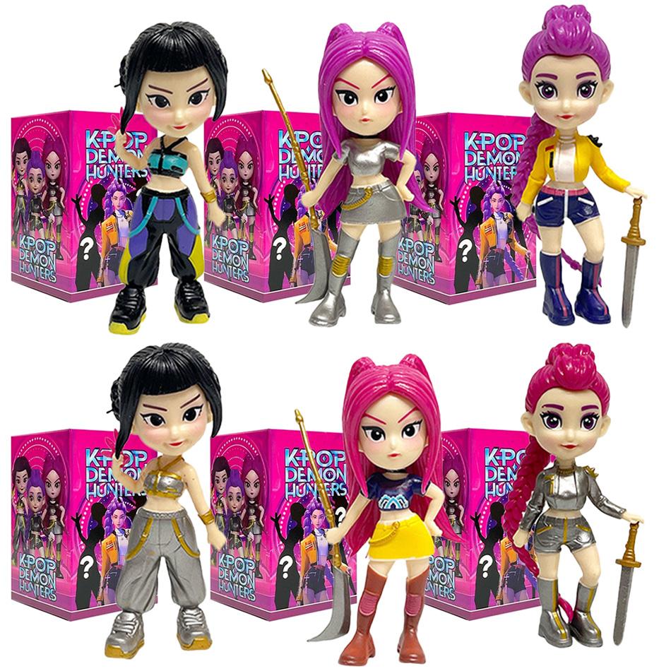 Anime Figure K-pop Demon Hunters with Box Kawaii Boys Girls Gifts For Kids Fans Halloween Christmas Figure Decorative Gifts