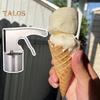 Paletta per gelato in acciaio inossidabile di grande volume con grilletto Paletta cilindrica facile da pulire Fornitura per gli amanti dei dessert