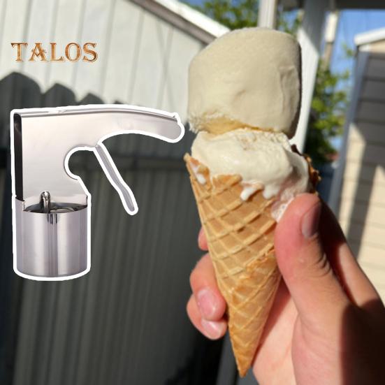 Paletta per gelato in acciaio inossidabile di grande volume con grilletto Paletta cilindrica facile da pulire Fornitura per gli amanti dei dessert