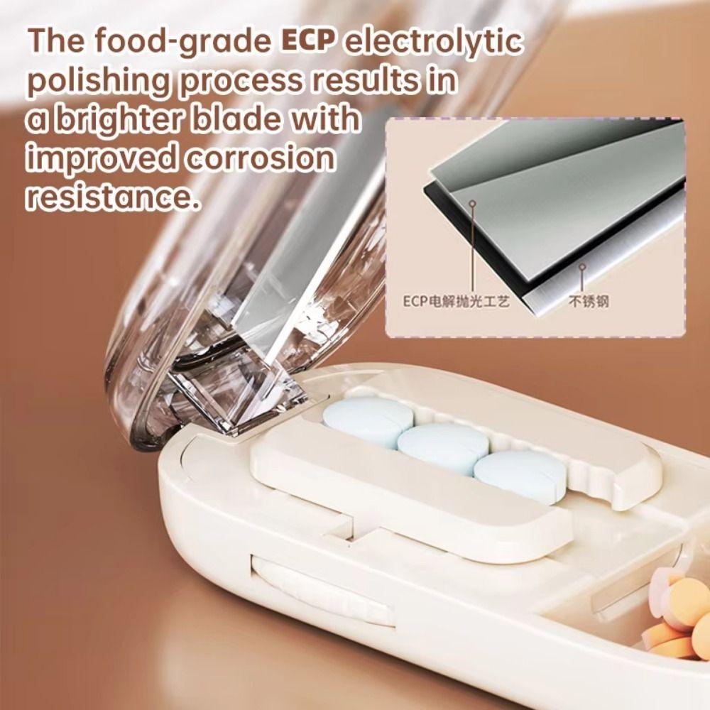 Precise Cutting Portable Pill Cutter Adjustable Daily Tablet Splitter Medicine Divider Case  Home