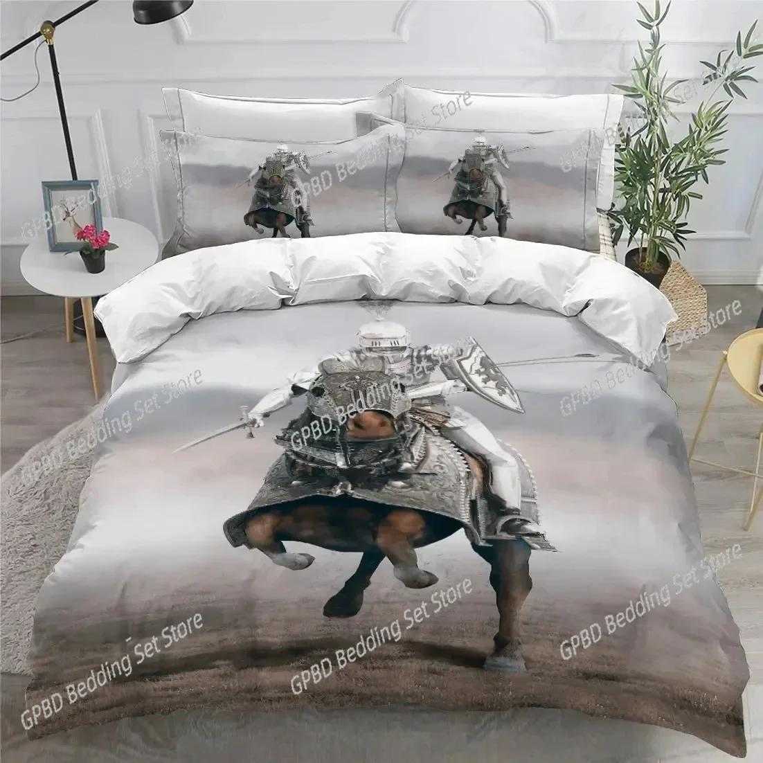 

3D Print Holy Knights Bedding Set For Bedroom Soft Modern Bedspreads Comefortable Kids Duvet Cover Quilt Cover And Pillowcase EU Single(135*200cm)3pcs