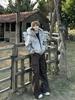 Unisex American Design Ink-Dyed Hooded Jacket with Fur Collar and Cotton Padding for 2025 Autumn/Winter.