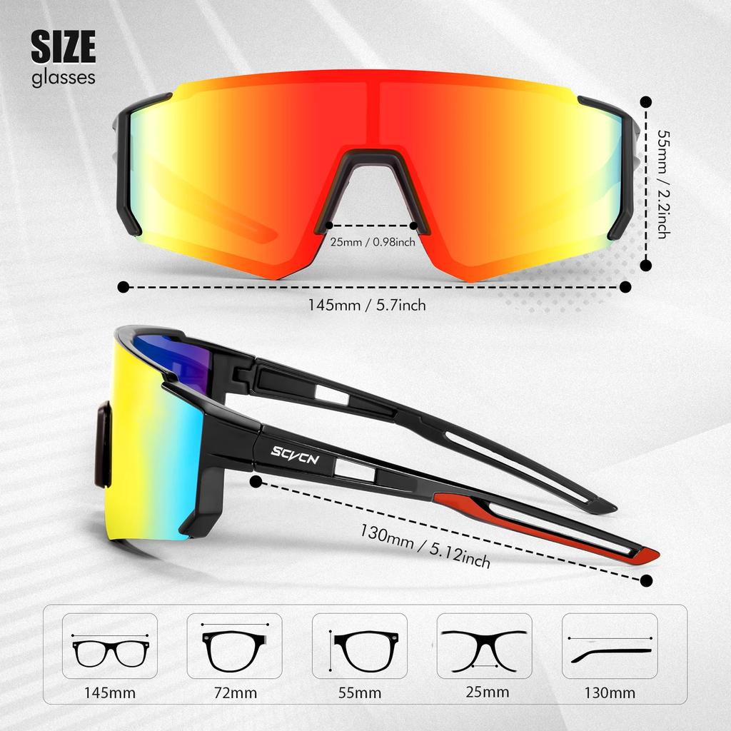 Fashion Sunglasses for Men Sport Cycling Glasses Bike Bicycle Hiking Camping Golf UV400 Protection Glasses Women Baseball