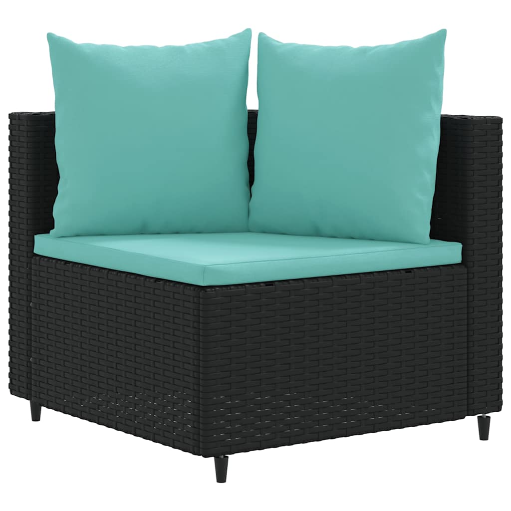 Vidaxl 4-Cz. Set da Salotto per Giardino, Cuscini, Rattan Nero PE