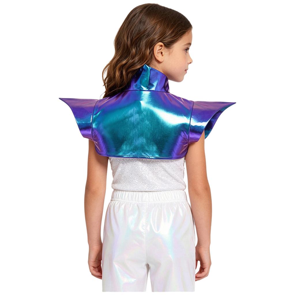Boléro Armure de Danse Métallique pour Filles Steampunk Gothique Épaulette Colletée Pauldron pour Fête Thème Halloween Spectacle sur Scène