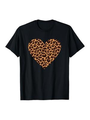 Top Pick Unisex Leopard Heart Graphic Tee