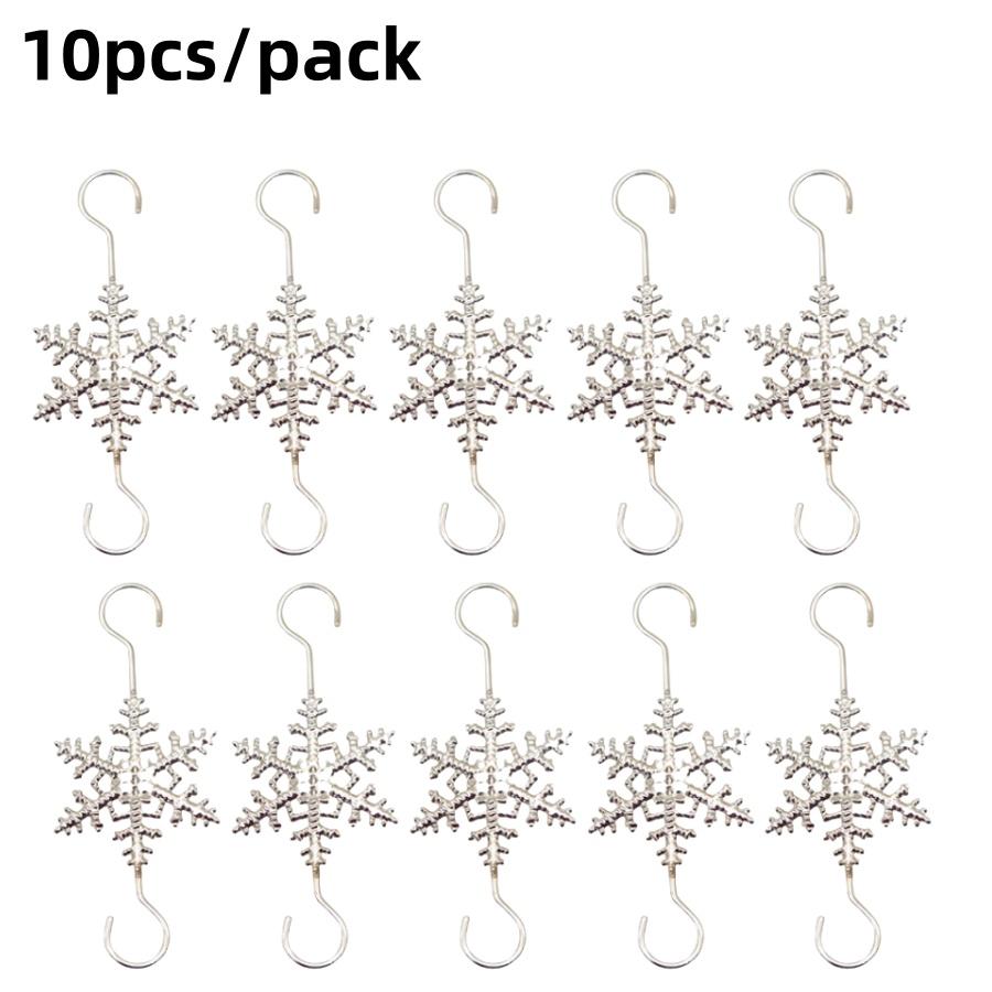 5/10pcsChristmas Snowflake Hooks Holiday Party Christmas Tree Decorations Hooks Fireplace Door Christmas Socks Christmas Balls G