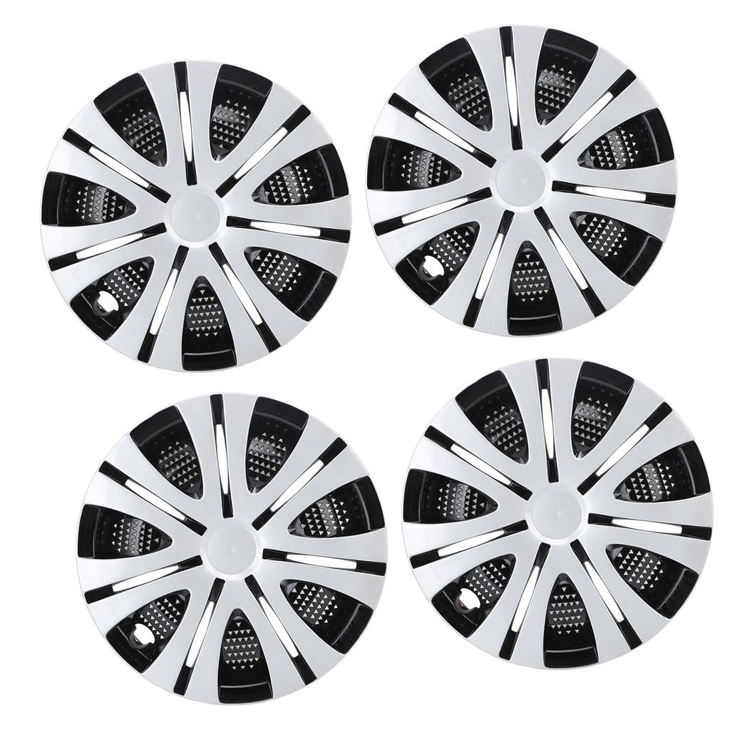 4Pcs Hub Cap Silver Black Easy Installation Protective Wheel Hub Cap Cover for Cars Trucks Vans 14