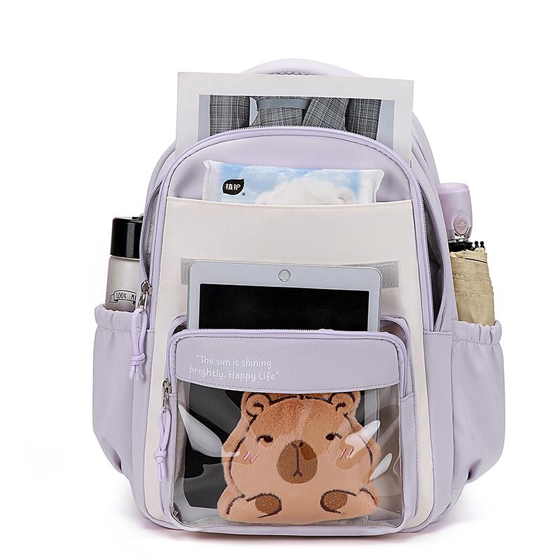Grade 3-5-6 Student Schoolbag Women's Large Capacity Backpack Cartoon Printed Backpack