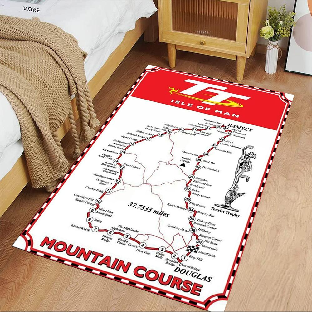 Isle Man Tt Floor Rug Office Rug Design for Outdoor Living Rooms Entryway Foyer Anti-slip Rug Anime Office Decor Perfect Birthday/Christmas Gift Idea