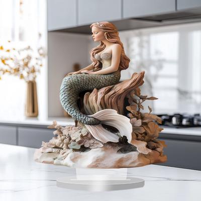 1PCS 2D Bohemian Style Charming Mermaid Home Office Decoration Ornament Gift for Female Friends