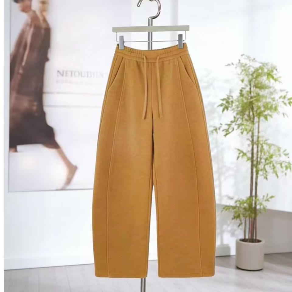 2026 High Waist Red Velvet Slimming Scissor Leg Pants