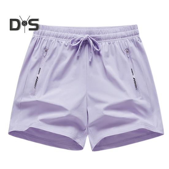

Женские шорты, однотонные, быстросохнущие, короткие брюки с эластичным поясом, повседневные, свободные, дышащие, спортивные, рабочие, пляжные S светло-фиолетовый