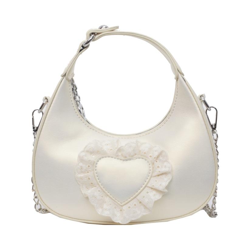 This Year, the Popular Small Bag 2025 New Korean Version of Fashion Lace Love Handbag Women Messenger Dumpling Bag Tide
